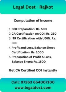 Chagres Computation of Income (COI) of ITR