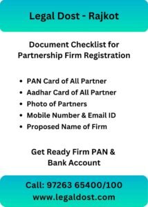 Document Checklist for Partnership Firm Registration